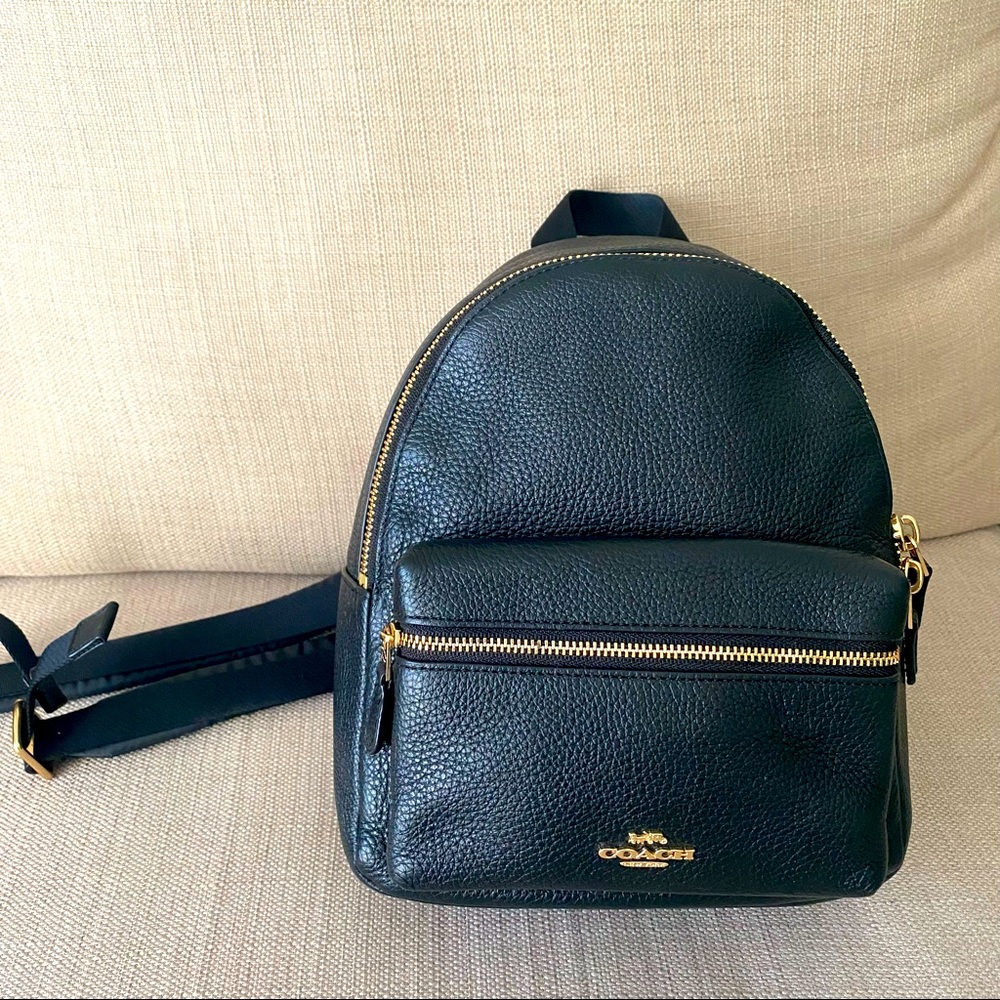 Coach black mini backpack